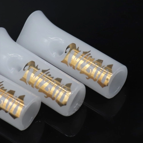 Flat Round Mouth Customized Glass Filter Tips Smoking Accessories