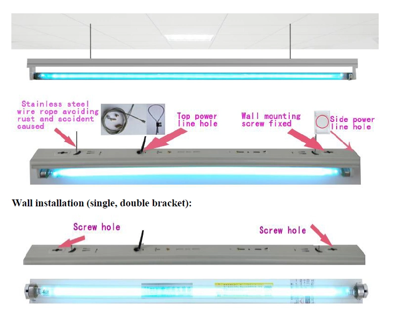 Aluminum Ceiling Embedded UV Sterilizer Lamp Germicidal