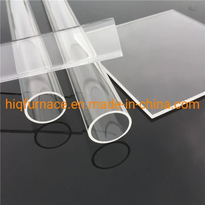 Suministro de tubo de vidrio resistente al calor transparente de cuarzo con estabilidad térmica, tubo de calentamiento de cuarzo infrarrojo de material de vidrio de cuarzo