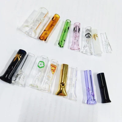 Puntas de filtro de cristal personalizadas boca redonda plana que fuman accesorios